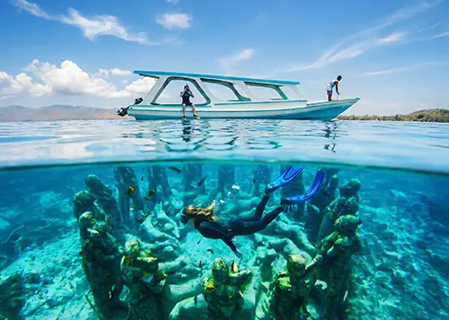 paket tour gili trawangan spot patung gili meno