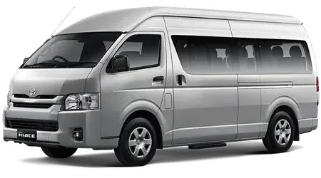mobil hiace commuter tahun 2018 warna abu untuk rental mobil lombok