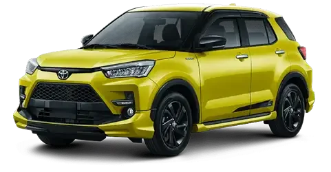 mobil lepas kunci rayze warna kuning atau orange